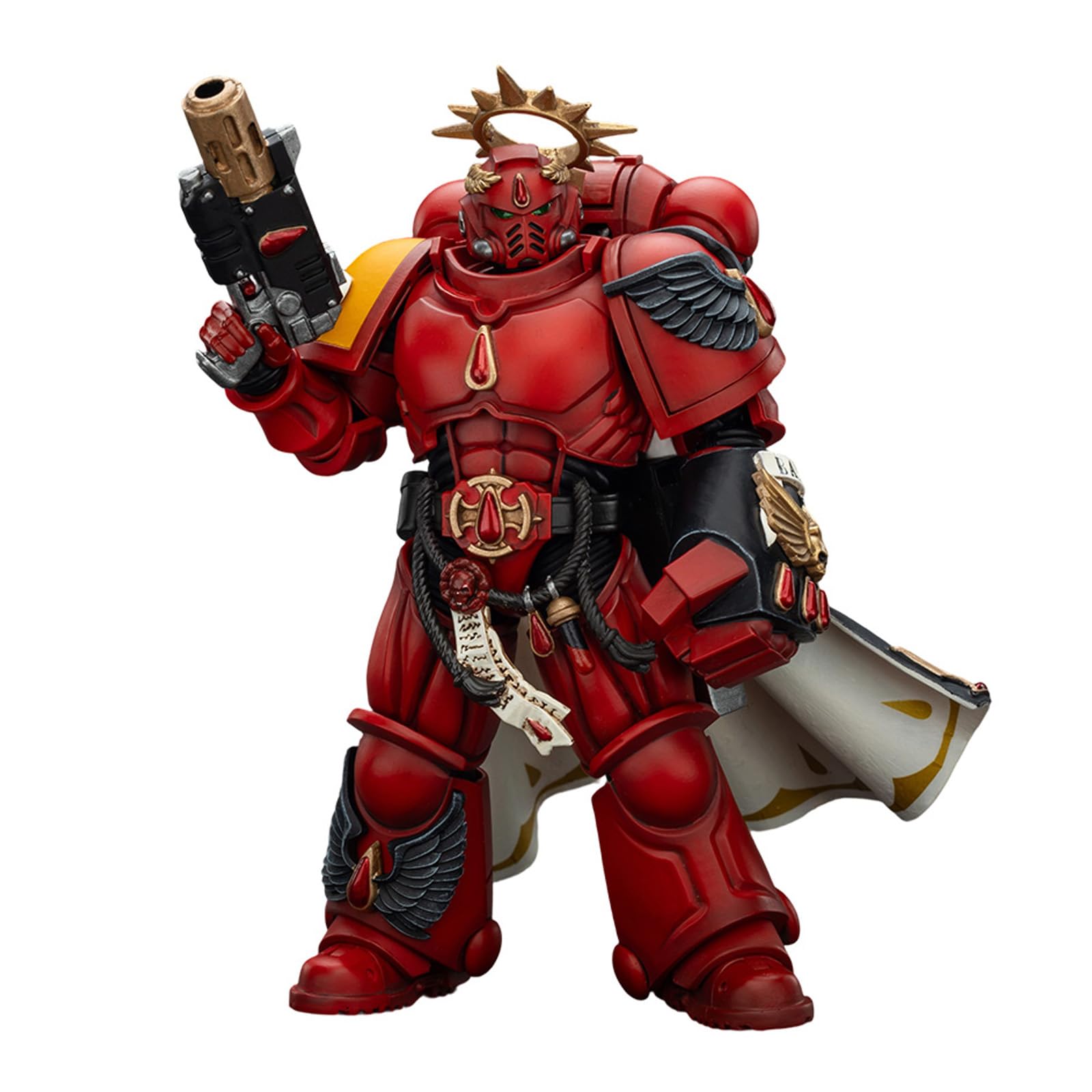 GWTCTOY JoyToy Warhammer 40K Genuine License 1:18 Action Figures, Blood Angels Captain with Inferno Pistol Power Fist
