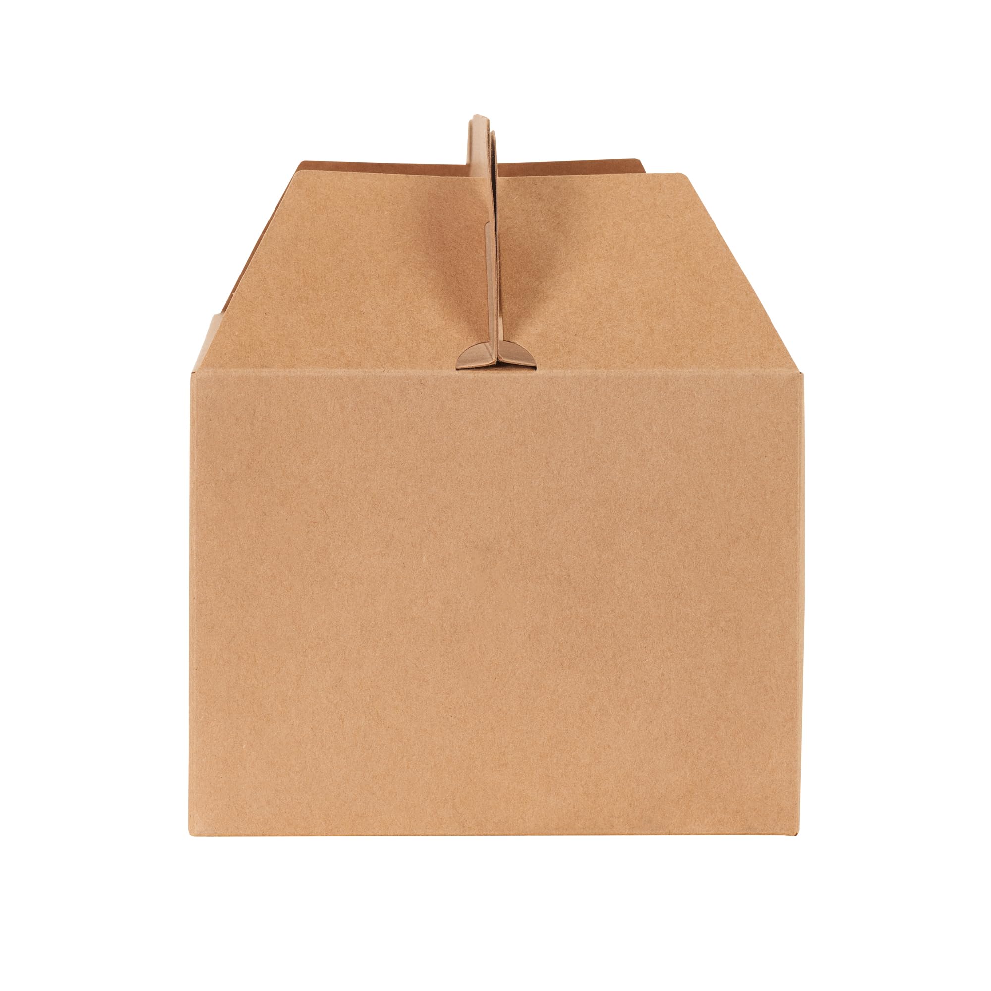Restaurantware Bio Tek - Cajas de regalo de 10.2 x 5.9 x 6.9 pulgadas con asas, 100 cajas rectangulares a dos aguas, con pestaña segura, cajas de cartón kraft resistentes a la grasa, reciclables