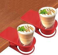 Vista 9 de Kalolary - 2 clips para taza de beber, soporte para botella de escritorio, soporte de vaso de vidrio, clip de almacenamiento de platillo, soporte