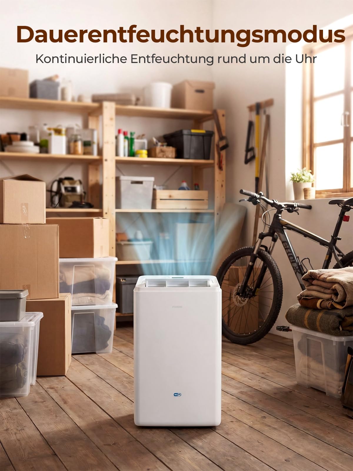 FOHERE Luftentfeuchter 30L/24h mit WLAN-App, Raumentfeuchter bis 50 m²/135 m³ für Keller, Bad und Schlafzimmer, Dauerablauf, Wäschetrocknung, 24h-Timer, Auto-Abschaltung