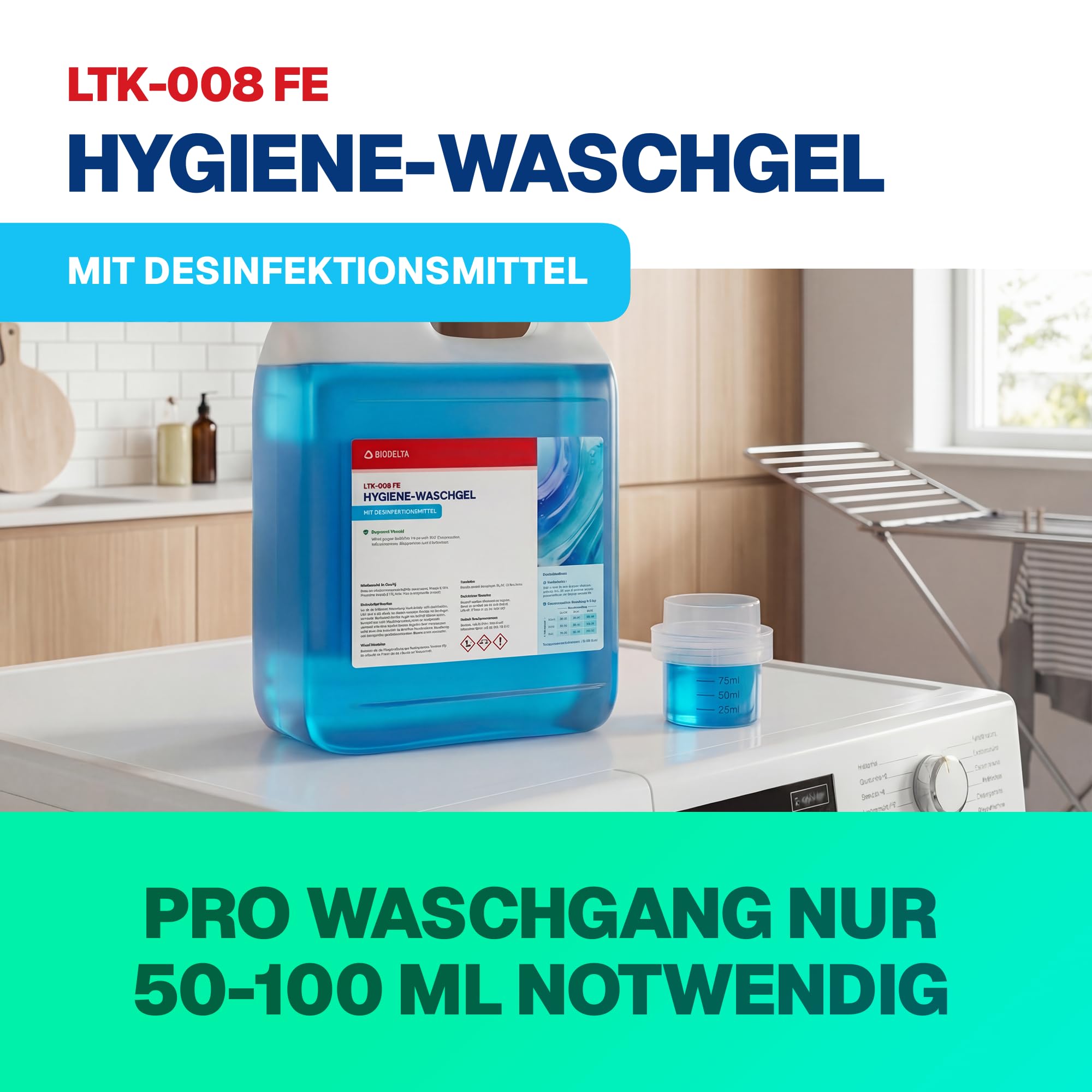 BioFormel LTK008 FE | Hygiene Waschmittel | Desinfektionswaschmittel | Wirkt desinfizierend für Ihre Kleidung | Konzentrat | Made in Germany (5L)