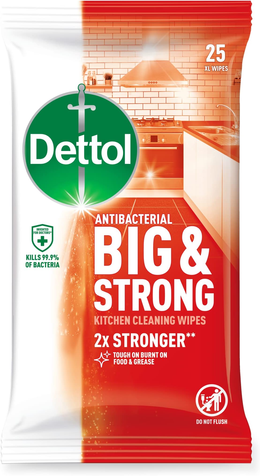 Big & Strong Kitchen Surface Cleaning Wipes 25s