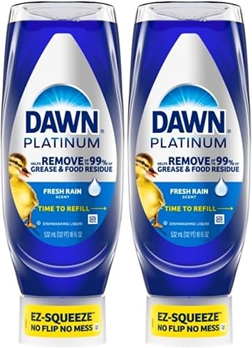 Miniatura 9 de Dawn Platinum EZ-Squeeze - Jabón para platos, líquido para lavavajillas, lluvia fresca, paquete de 2 x 18 onzas