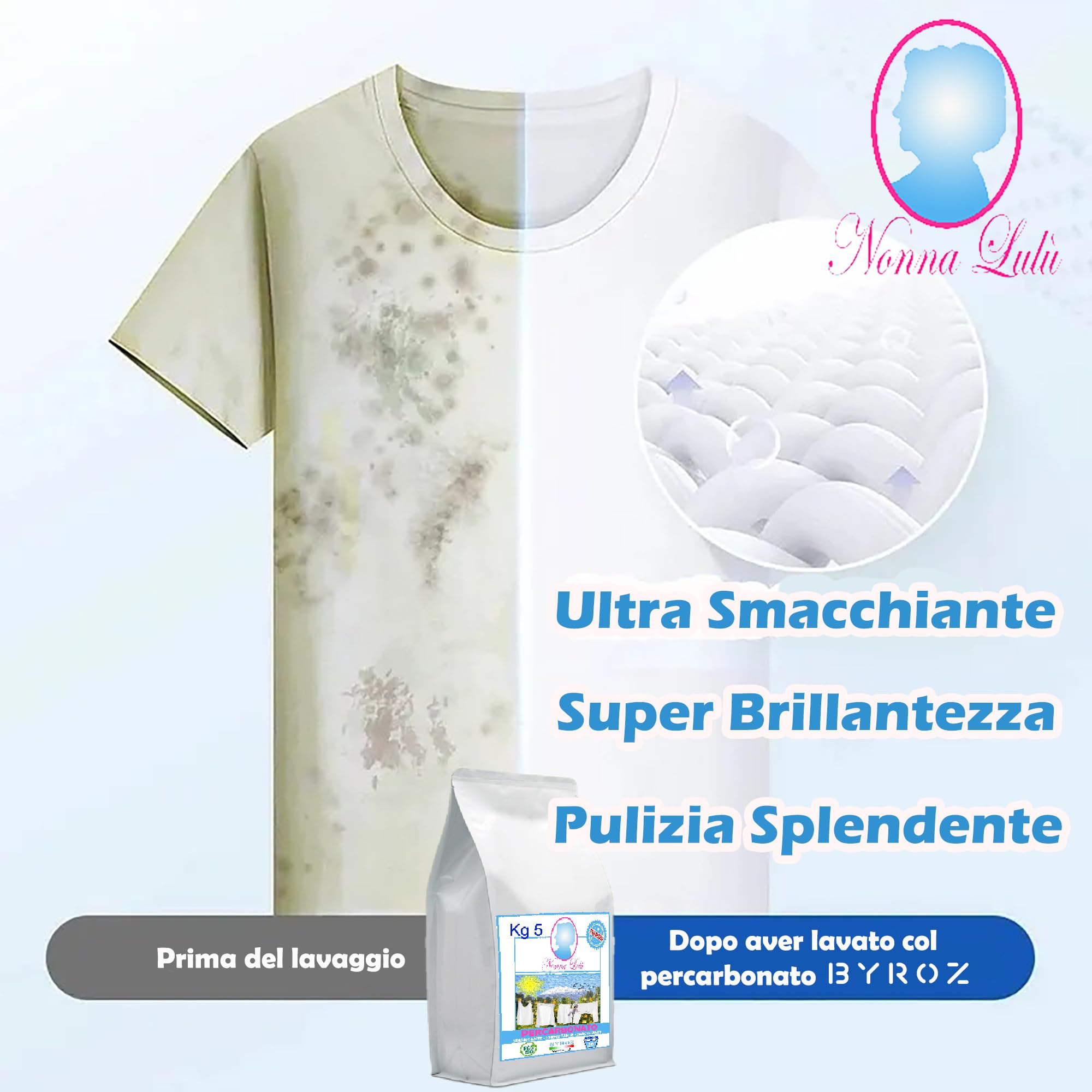 Percarbonato di Sodio Puro - Sbiancante e Igienizzante Naturale ideale come detersivo lavatrice, Attivo già a 30°. Percarbonato di sodio sbiancante per Casa e Bucato - Busta da 10 kg