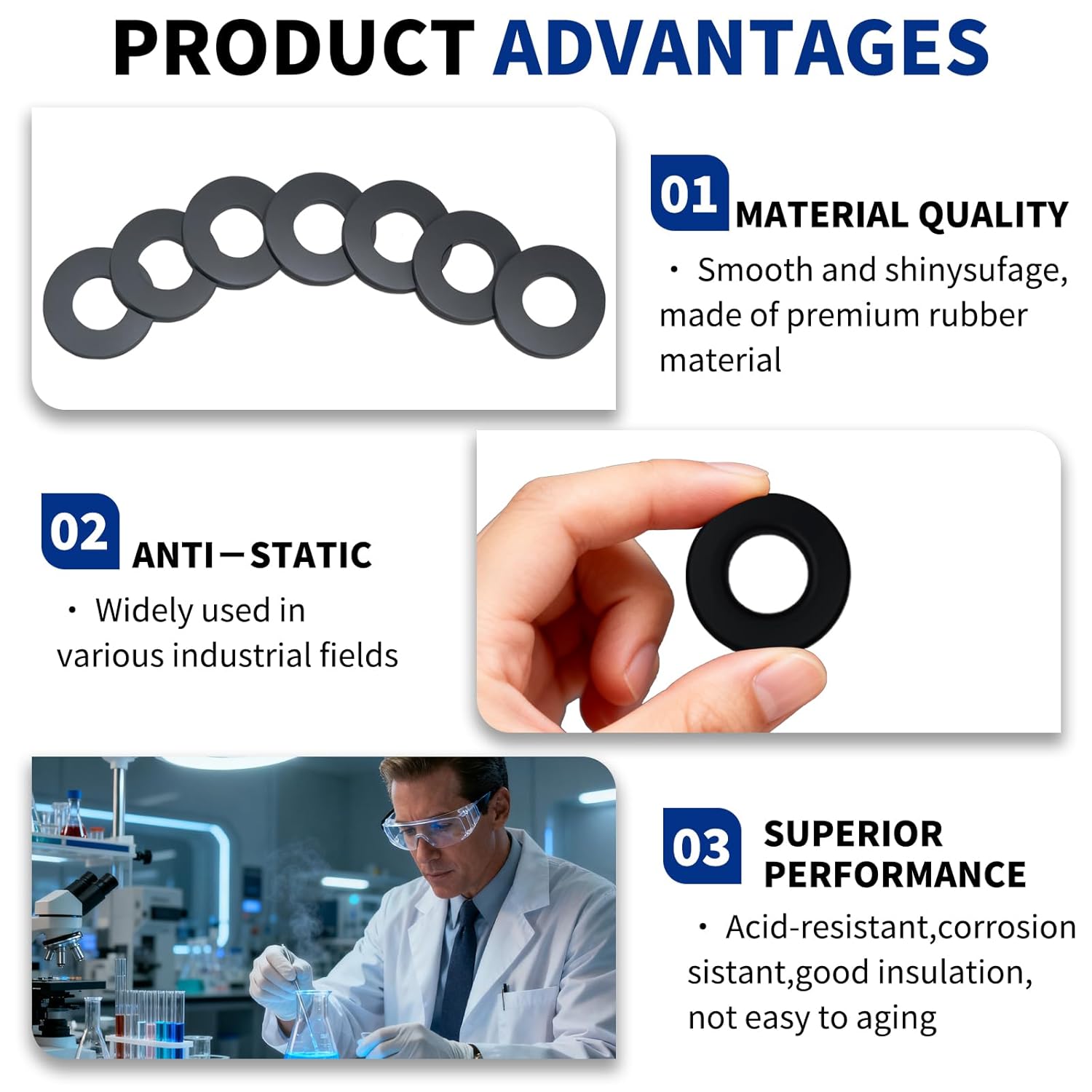 85Pcs Flat Rubber Washers Assortment Kit,16/18/20/25/30mm Black Washer,Vibration Absorbing Pads Sealing Rubber Washers for Faucets Garden Bolts Screws Hose Plumbing Shower Head- 5 Sizes