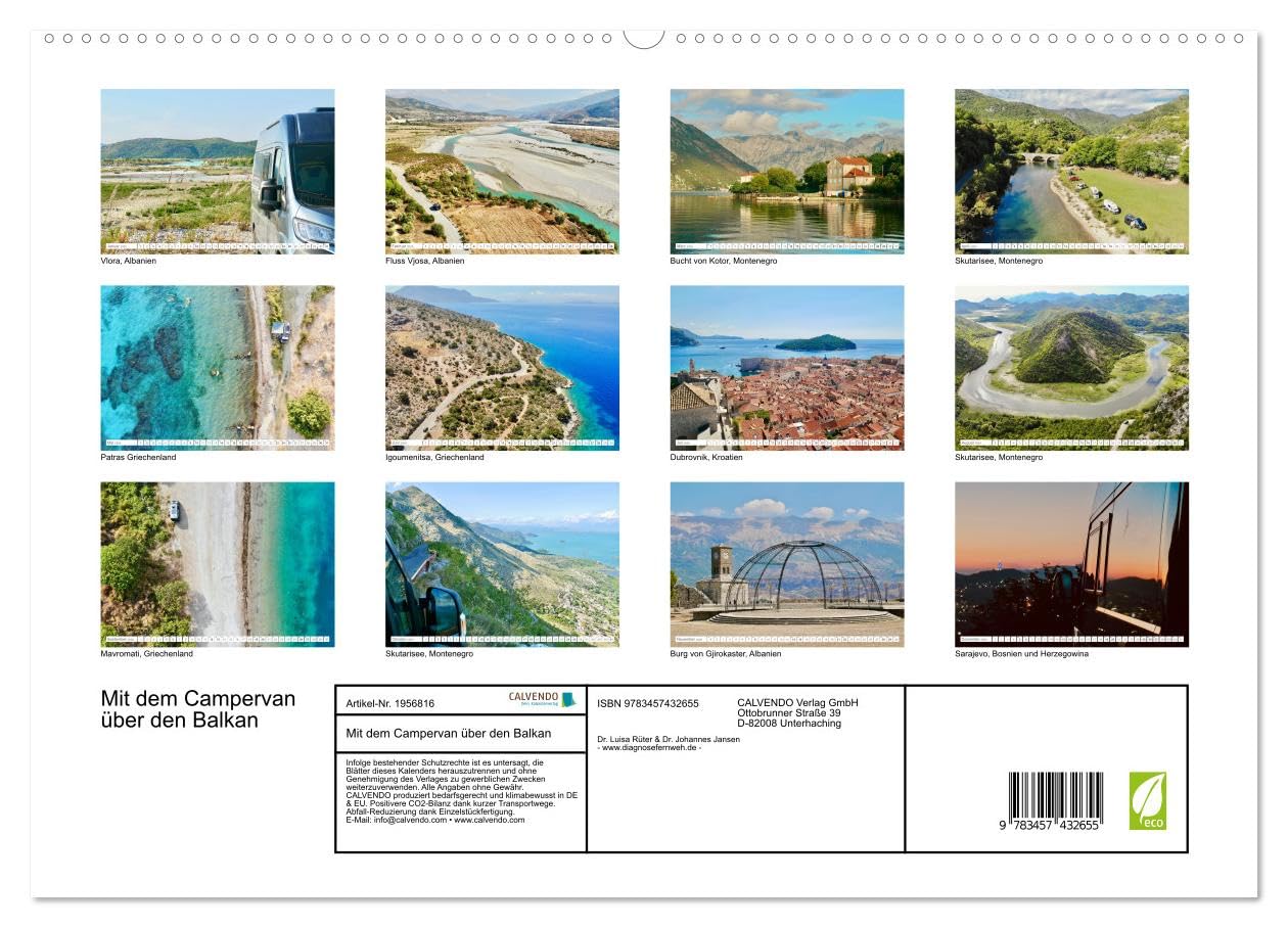 Mit dem Campervan über den Balkan (hochwertiger Premium Wandkalender 2026 DIN A2 quer), Kunstdruck in Hochglanz: Eine Reise mit dem Campervan zu den schönsten Plätzen des Balkans. (CALVENDO Orte)
