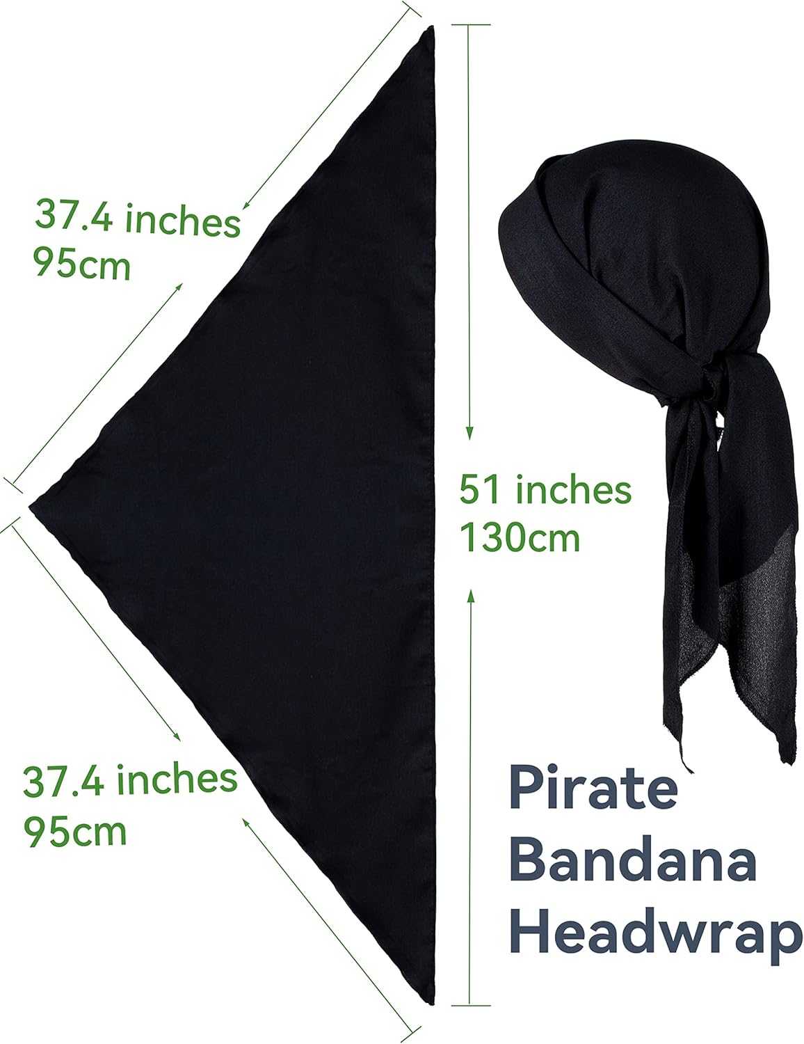 Costume Accessories: Plus Size Pirate Scarf Belt Waist Sash and Head Bandanas for Halloween Women Men - Image 4