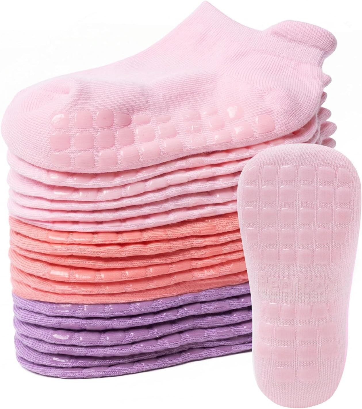Baby Non Slip Ankle Socks with Grippers for 0 Months-7 Years Old Walking Socks