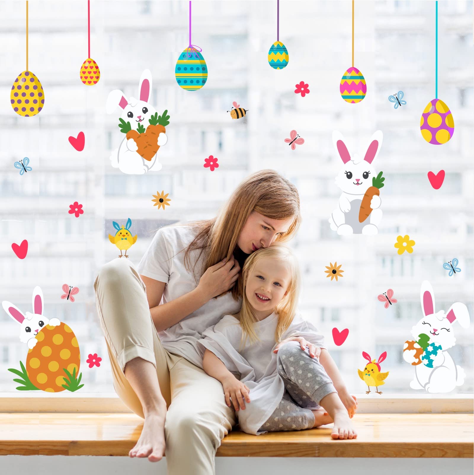 Bannière De Porte De Garage Pâques - Décoration Murale Grand Format 'Joyeuses Pâques' Avec Lapins, œufs (tissu Polyester) - 9