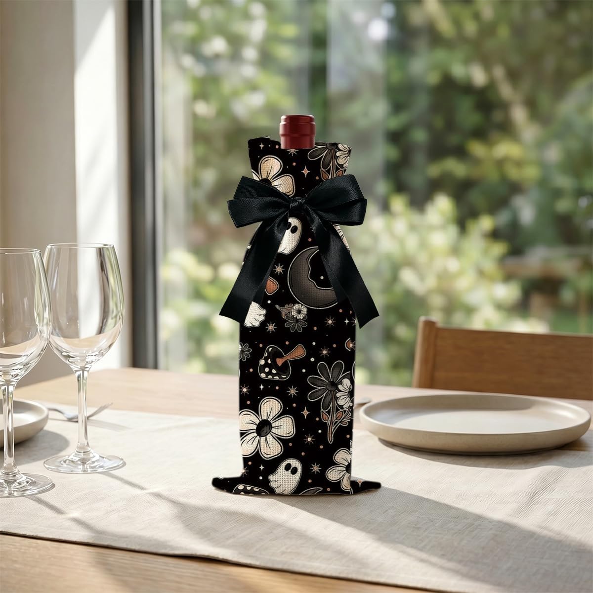 Halloween Goth Wine Bag Cute Halloween Ghost Decorations Indoor for Table image 5