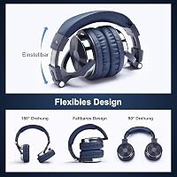 Căști de studio închise pentru DJ OneOdio cu cablu, difuzor de 50 mm, sunet bass, conector jack de 6,3 mm și 3,5 mm 6