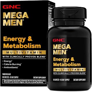 GNC Mega Men Multivitamin Caplets, Clinically Proven to Feel Better, Immune Support, Energy Support, Antioxidants, B Vitamins, Vitamin D-3, Timed Release, 90 count, 45 day supply