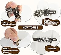 Vista 6 de 3 Pcs Cinch Vintage Sweater Dress Shawl Cardigan Collar Clip, Retro Waist Cincher Shirt Back Cinch Clothing Clip to Tighten Dress Pant Waist