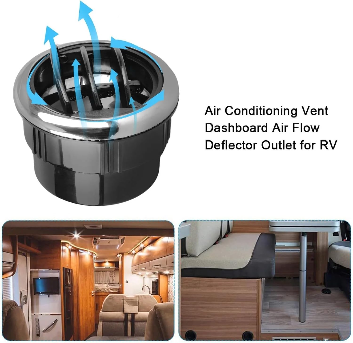 Lawsen Rv Vent Knob 2-Pack 80mm Universal Car Vent Deflector, Rotating Knob for Dashboard & RV(80MM)