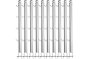 10 Pack Chain Link Fence Extension Height Kit: Enhance Security with Barbed Wire Arm Extensions