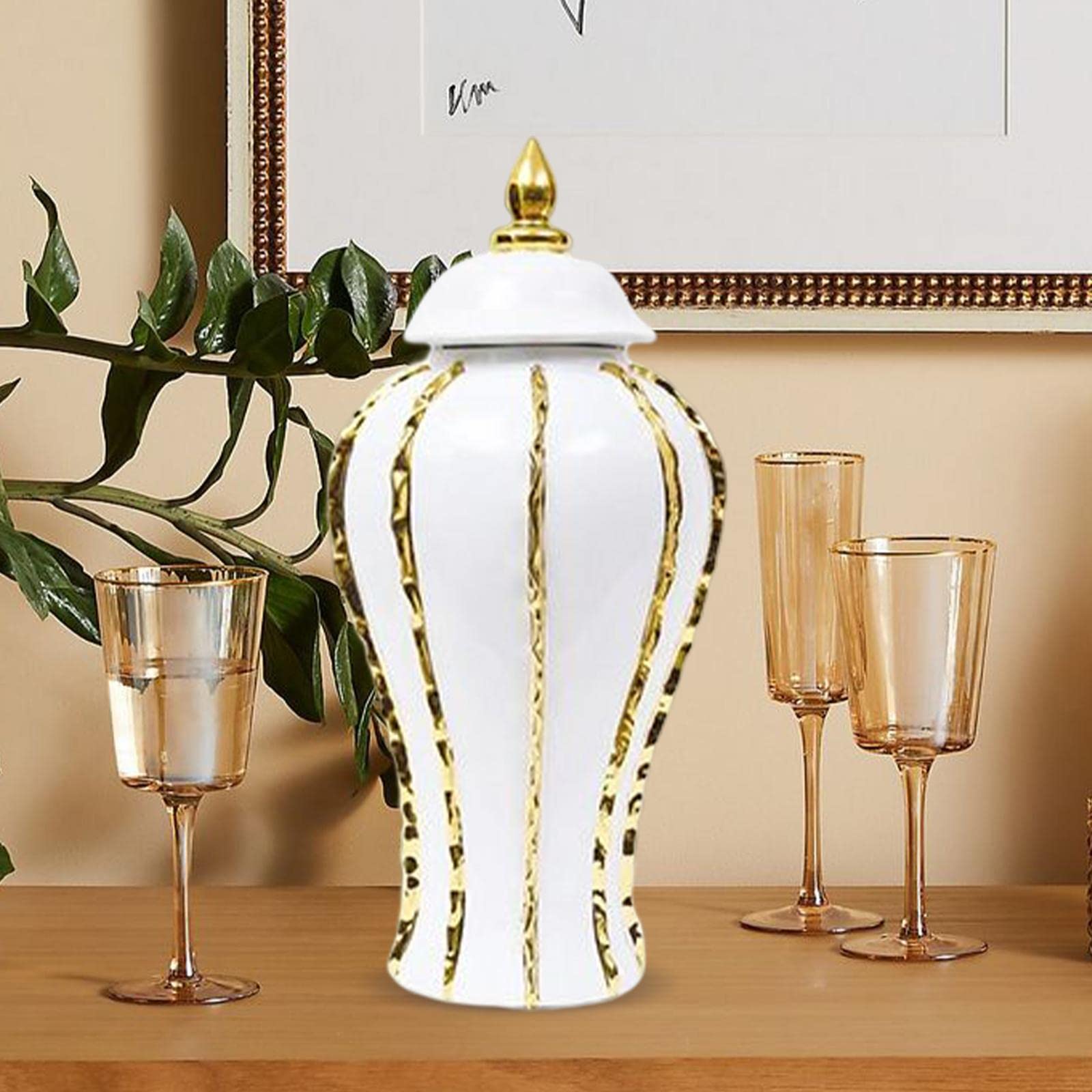 Gralara Porzellan Ingwer Glas mit Deckel Home Handwerk Dekoration Blumenvase
