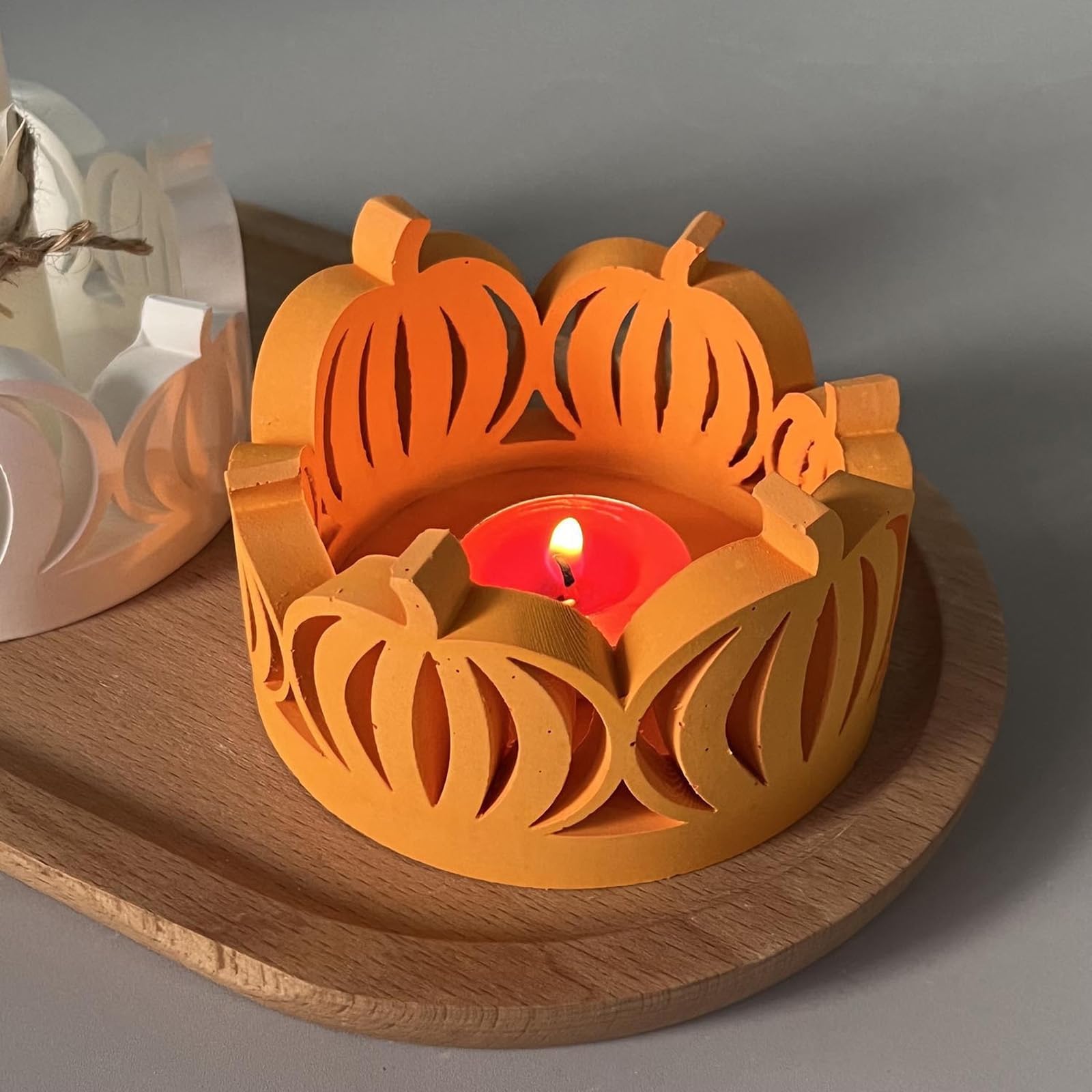 Halloween silikonowy świecznik forma puste dynie silikonowa forma do żywicy epoksydowej świecznik dekoracja domu dynie do rękodzieła