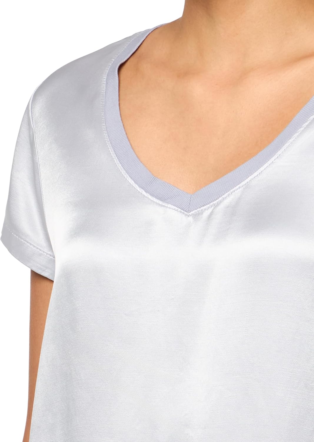 Satin V-Neck Tee - Image 3