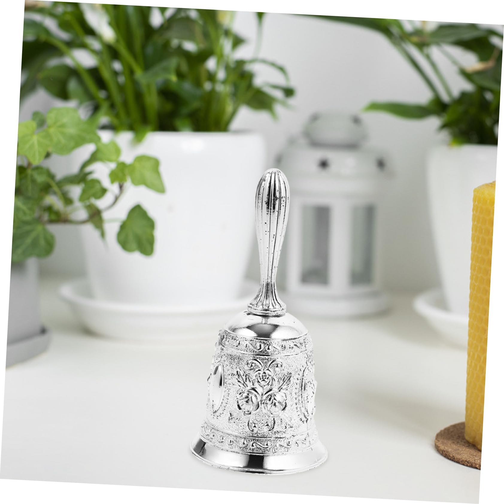 Operitacx 4 Piezas Campana de Mano Retro de Metal para y Escuela Timbrador de Servicio Campana de Decorativa para Eventos y Comidas