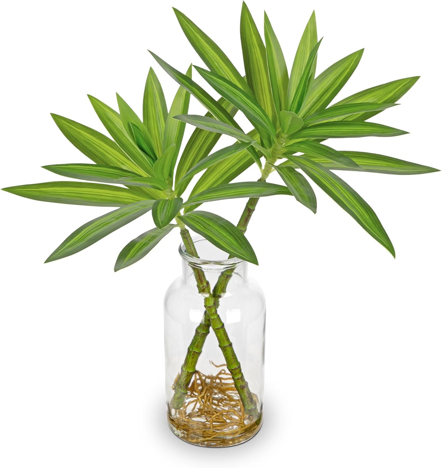 Fake Plants Dracaena Artificial Plant Realistic Faux Plants in Woven Pot Small Indoor Plants Fake Potted Plants 12.6" Artificial Decor for Home Living Room Bathroom Office House Table Desk Shelf