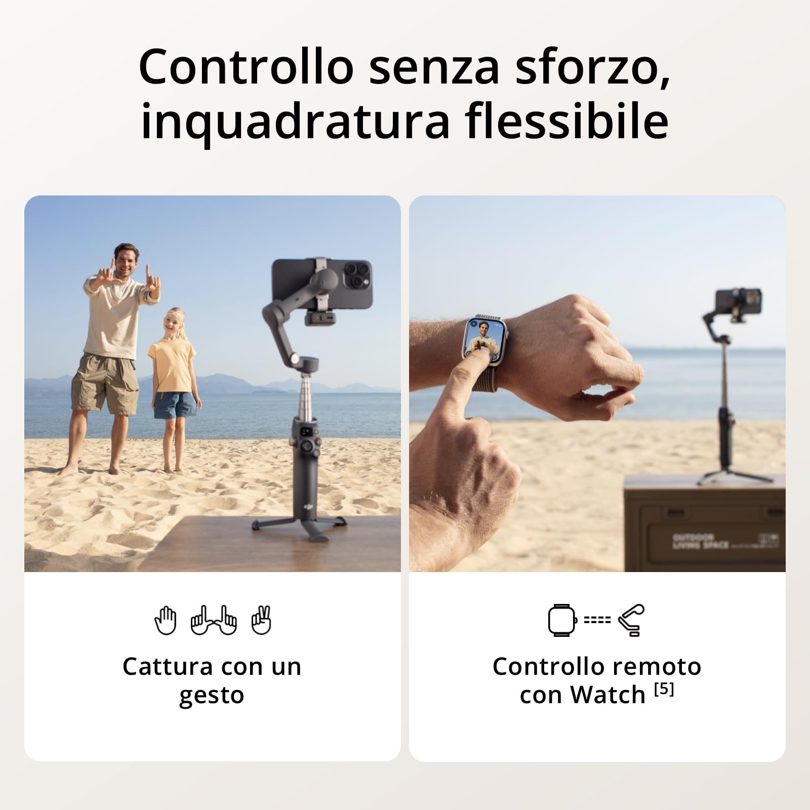 DJI Osmo Mobile 7P Stabilizzatore per iPhone, Android, Tracciamento nativo, Illuminazione, Stabilizzatore 3 assi per smartphone, Avvio rapido, Manico telescopico e treppiede integrati