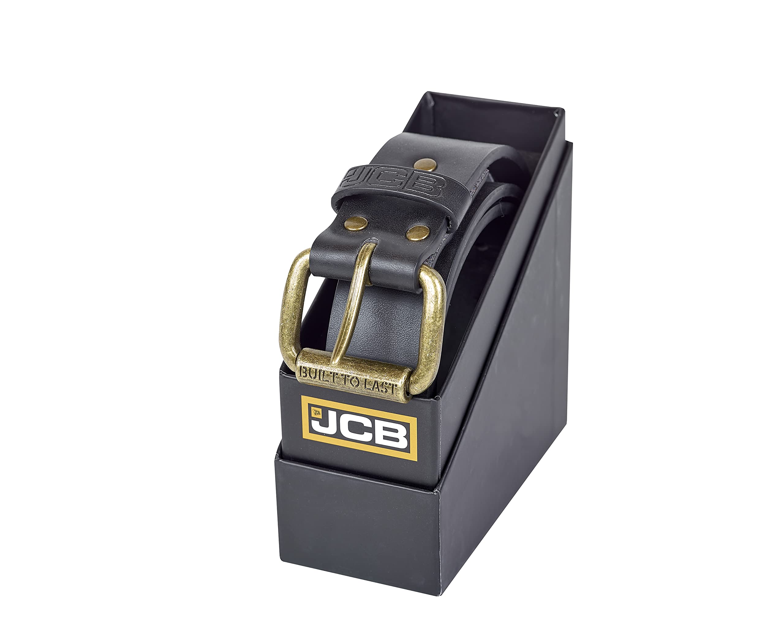 JCBClassic Leather Belt - Designed with Zinc Alloy Buckle, Metal Keeper & Painted Edges - Smart Men's Belt - Leather Lined with PU Outer - Men's Accessories - Gift Boxed