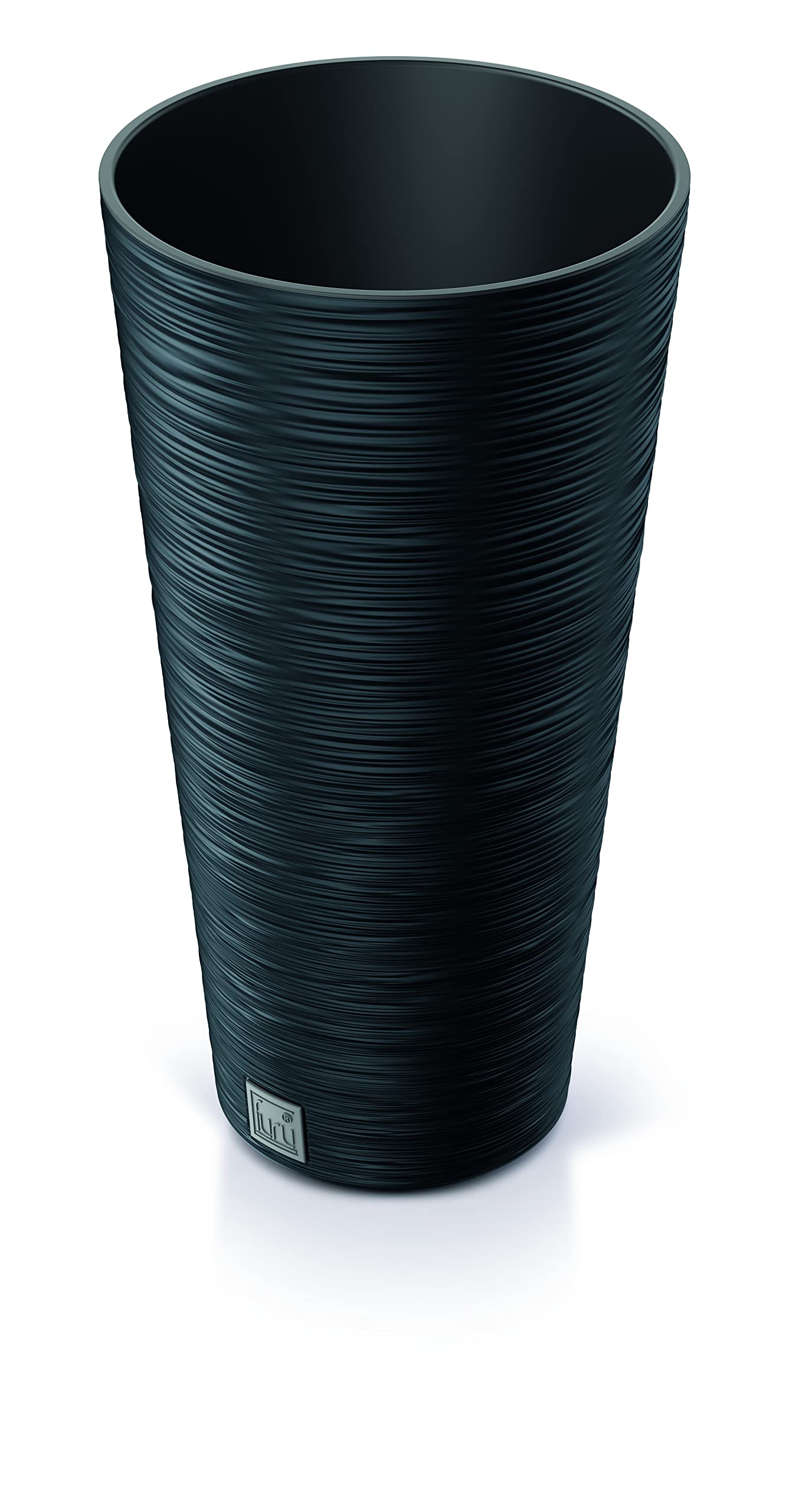 Urbn-Living Black250mm Furu Tall Round Plant Pot from B&Q