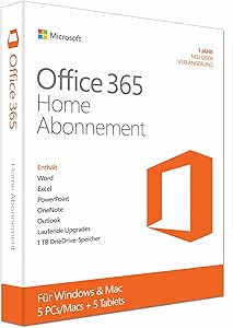 Microsoft Office 365 Home - 5PCs/MACs - 1 Jahresabonnement - multilingual (Product Key Card ohne Datenträger)