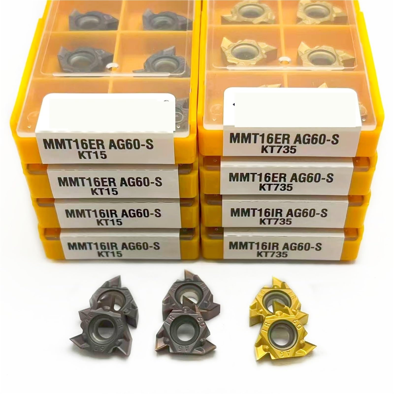 Inserto De Carburo 10 Piezas Para Herramientas Torno Rosca Universal CNC(MMT16ERAG60-S KT6020)