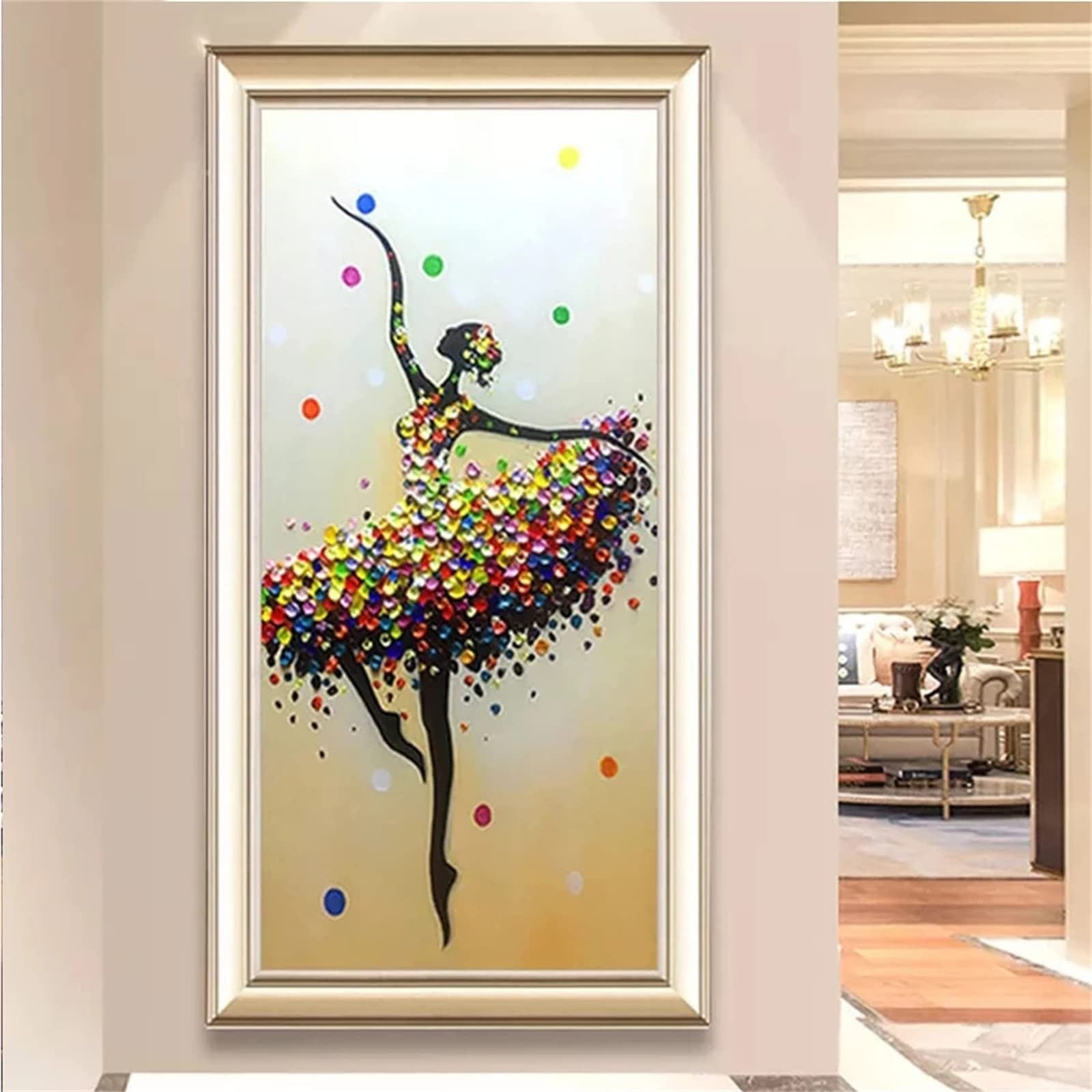 DIY zestawy do malowania diamentami 5D, pełne wiertło diamentowy obraz dla dorosłych i dzieci, kryształ górski haftowanie obrazy do dekoracji ścian domu - 80 x 160 cm / 31 x 63 cali (abstrakcyjna dziewczyna)