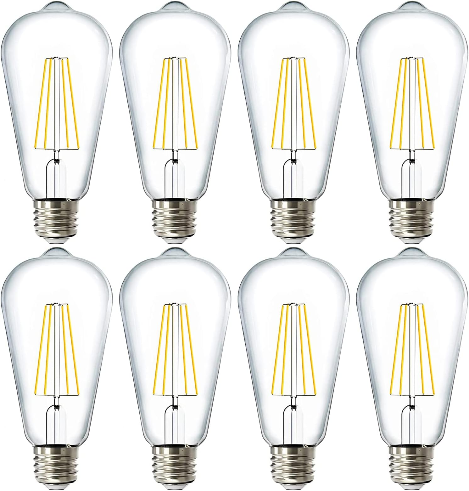 Homesake® Led Bulb, E27 LED Bulb, Filament Bulb, 4-Watt Yellow Bulbs Edison Tungsten, Warm Light Bulbs, E27 Base Bulbs for Table Lamps/Wall Light/Wall Lamps, Pendant Lights - Amber Bulb (Pack of 8)