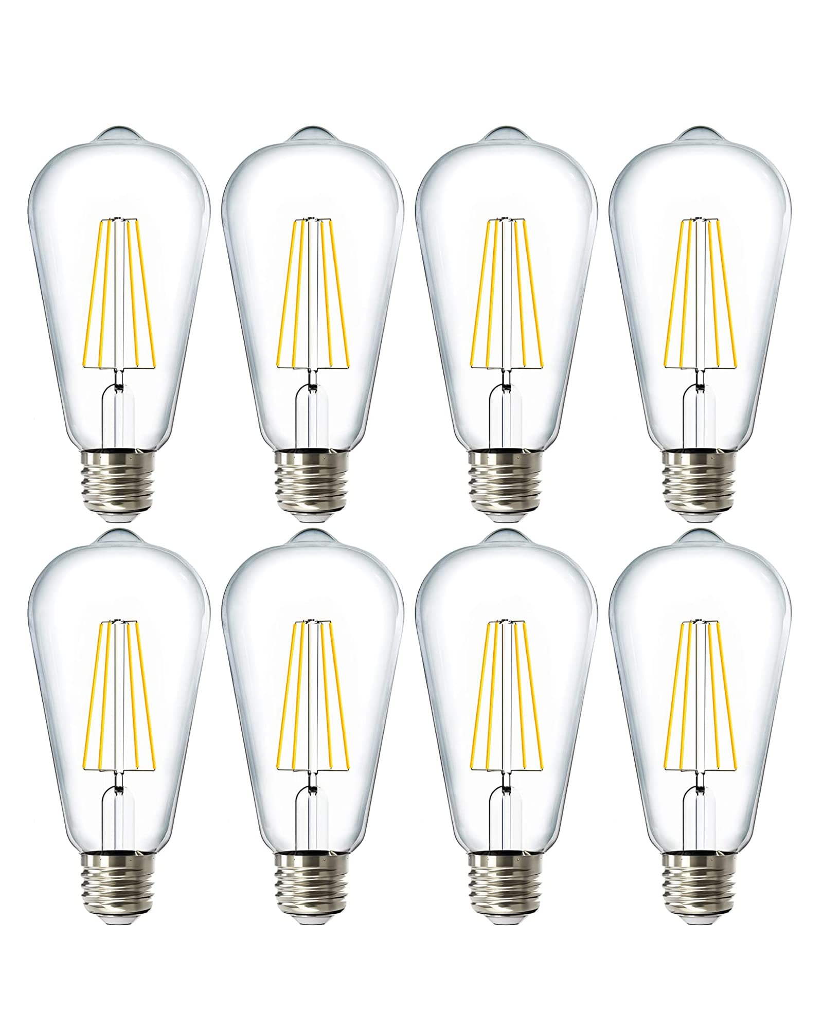 Homesake® Led Bulb, E27 LED Bulb, Filament Bulb, 4-Watt Yellow Bulbs Edison Tungsten, Warm Light Bulbs, E27 Base Bulbs for Table Lamps/Wall Light/Wall Lamps, Pendant Lights - Amber Bulb (Pack of 8)