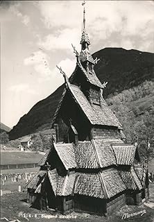 Borgund Stave Church, Norway Original Vintage Postcard 1956