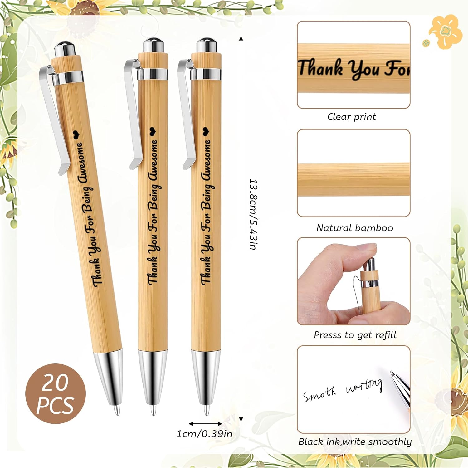 20 Sets Employee Appreciation Gifts Bulk Inspirational Spiral Notebook Journal with Sticky Notes Motivational Bamboo Pen Valentines Bulk Gifts for Coworkers School Teacher Team Nurse Office Staff - Image 3