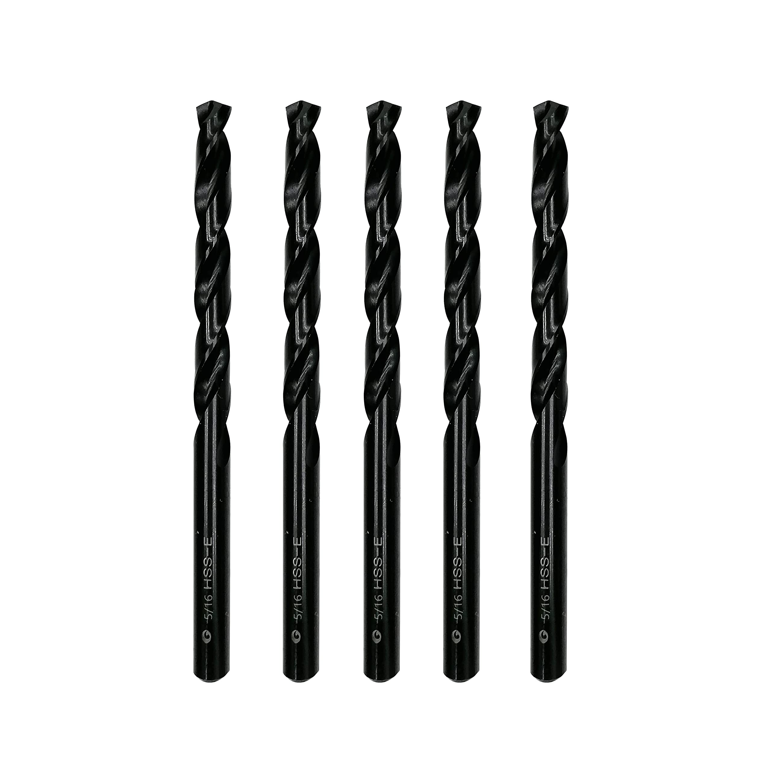 DelitonGude 5/16 inch HSS M35 Cobalt Twist Drill Bits,High Speed Steel,Pack of 5,Suitable for Hard Metals, Stainless Steel, Cast Iron and Other Hard