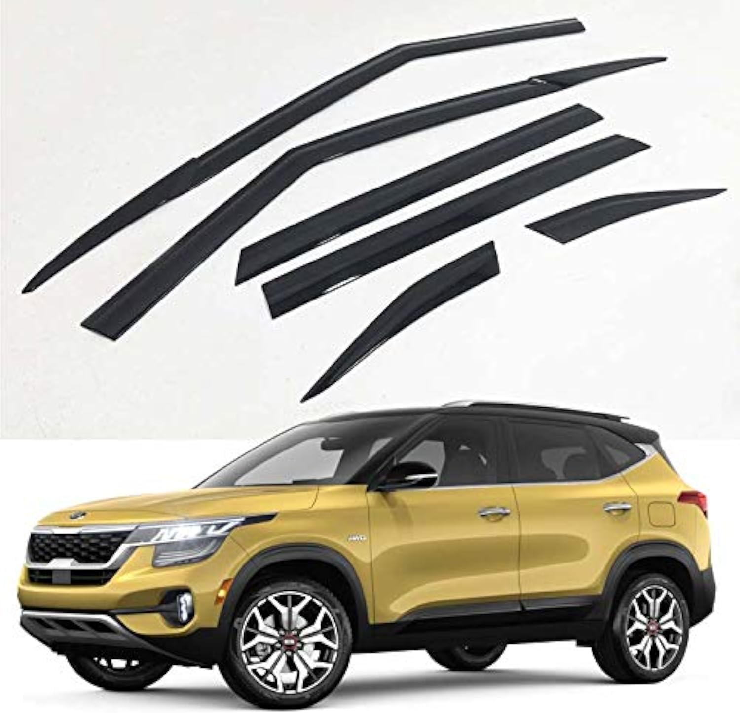 Side Rain Guards Wind Deflectors 6p for 2021 2022 2023 KIA Seltos