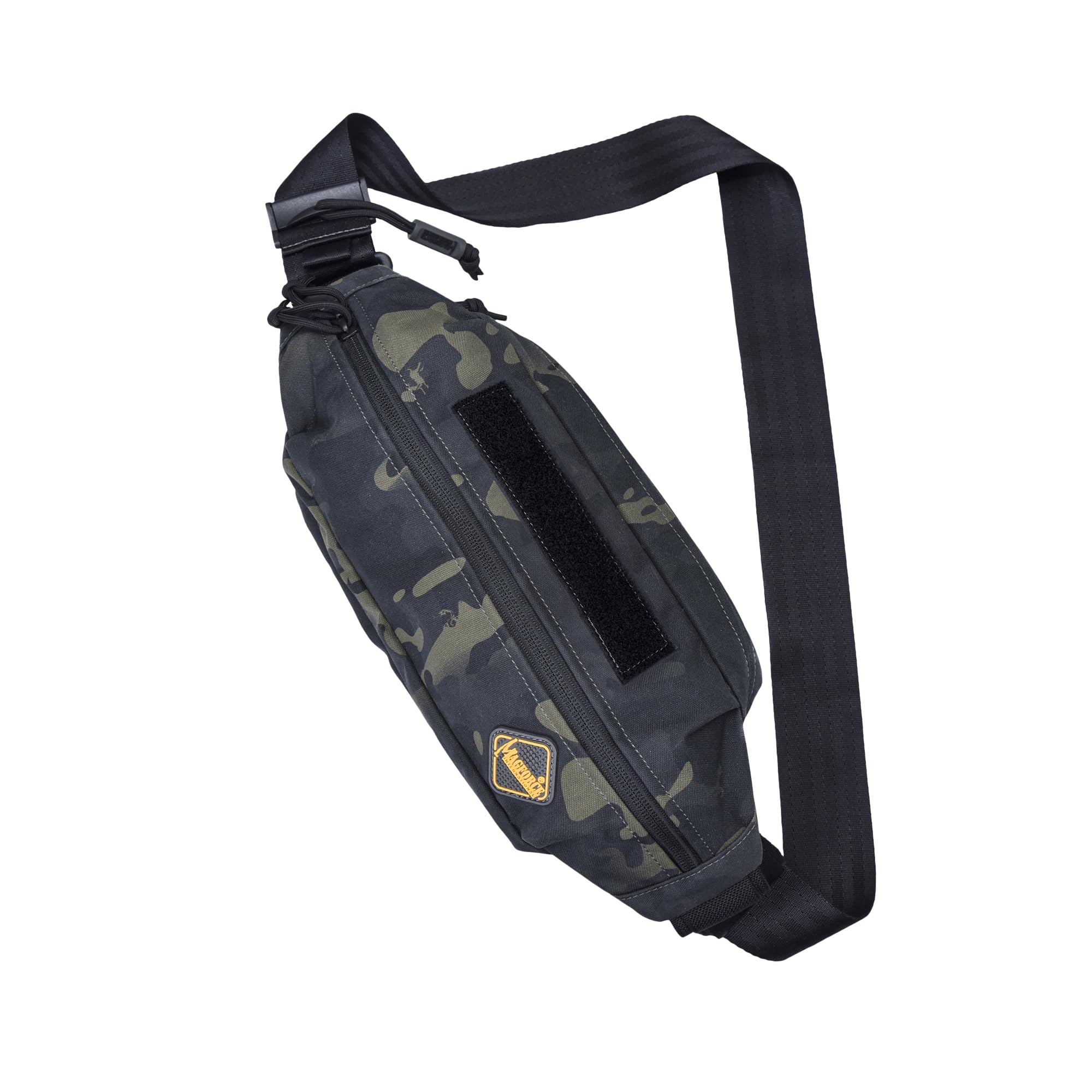 Magforce Sac Banane Tactique City Traveler pour Homme – Voyage et randonnée, léger, Grande capacité, Multiples Poches, Pochette Multifonction en Nylon avec Fermeture éclair, Camouflage Noir, Taille S