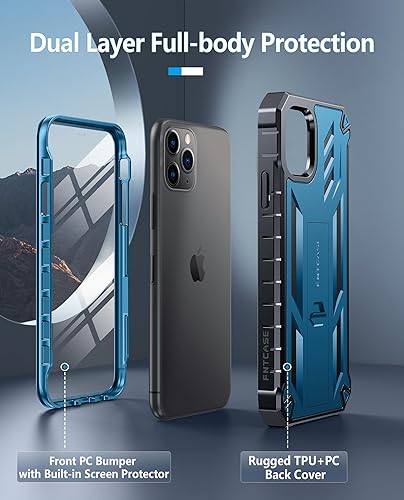 Miniatura 4 de FNTCASE Funda para iPhone 11 Pro-Max Fundas protectoras resistentes a prueba de golpes con soporte - Resistente doble capa de grado militar a prueba