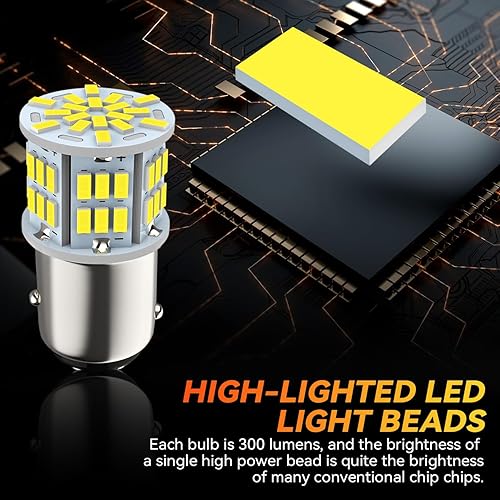 Miniatura 4 de Safego 1157 BAY15D Bombilla LED 2 unids 6000K 5W Coche Inversa Luz de Aparcamiento Trasero 54SMD 3014 P21W Lámpara Blanca 12V Non-Canbus