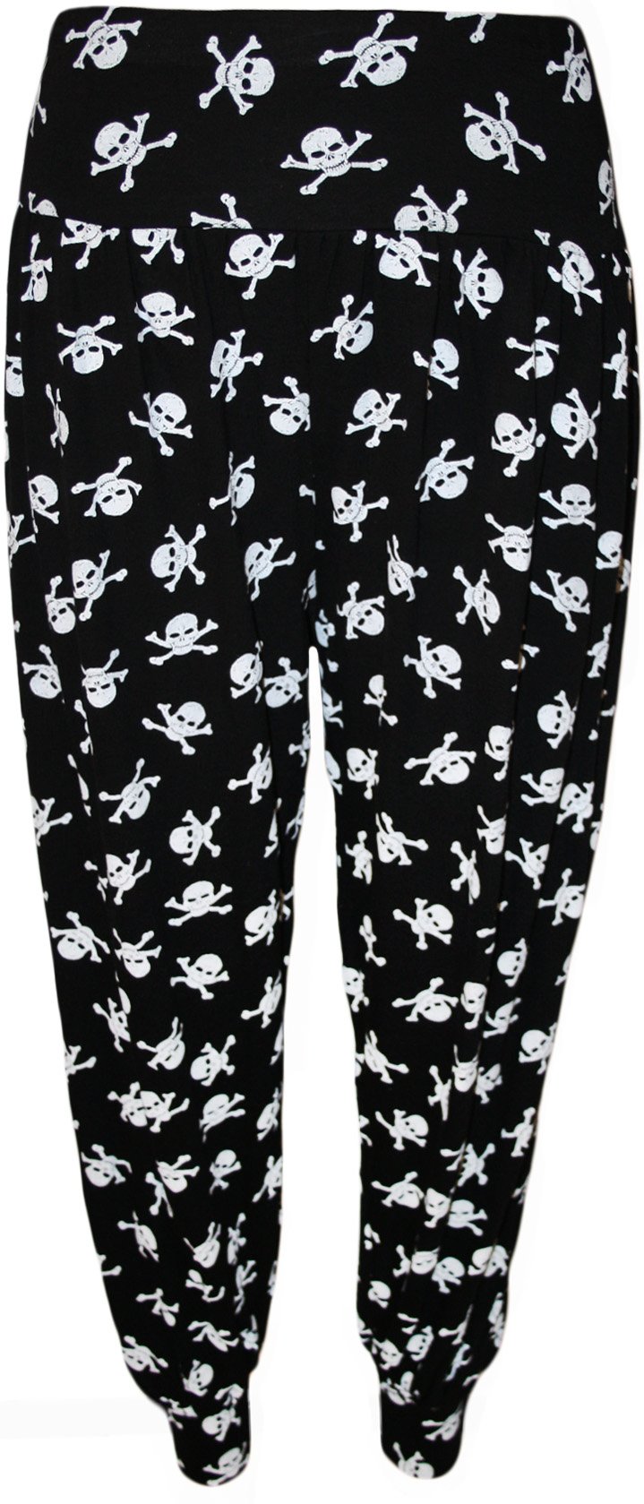 Wearall Women's Skull Bones Plus Size Printed Pattern Long Harem Pants Trousers - 20/22