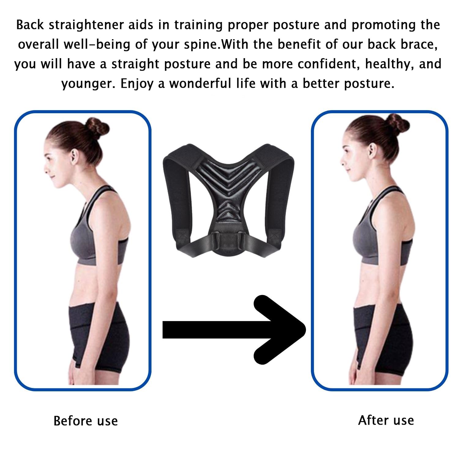 Posture Corrector for Women & Men, Back Brace, Shoulder Brace, Back Brace for Lower Back Pain Women, Posture Corrector for Neck and Back Pain Relief