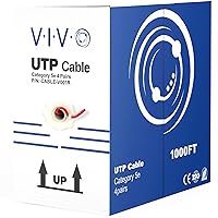 Vista 11 de VIVO Cable Cat5e a granel de 1,000 pies, cable Ethernet CCA, 24 AWG, caja de extracción UTP, red LAN, azul, CABLE-V001B