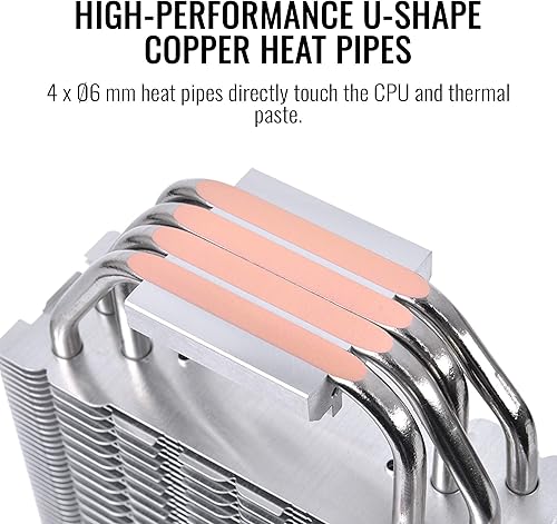 Miniatura 5 de Thermaltake TOUGHAIR 510 - Enfriador de CPU TDP de 180 W, enchufe universal Intel/AMD (LGA 1700/1200), ventilador PWM de alta presión estática dual