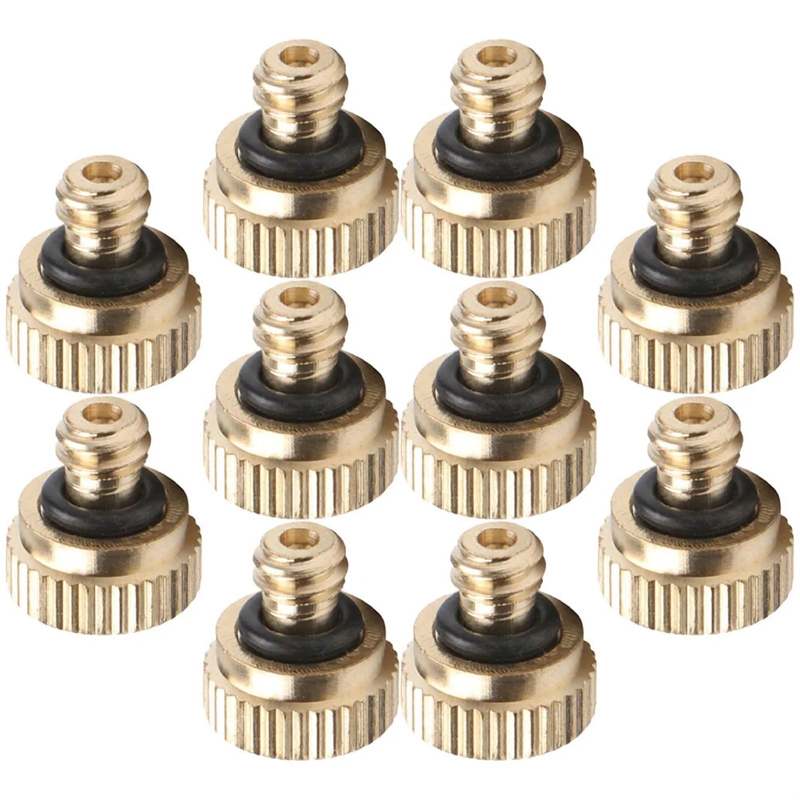 Lxlaeoang Golden Brass Mister Nozzles 10Pcs Mister Nozzles Watering Spray Hose Pipe Brass Copper Misting Garden Sprayer For Outdoor