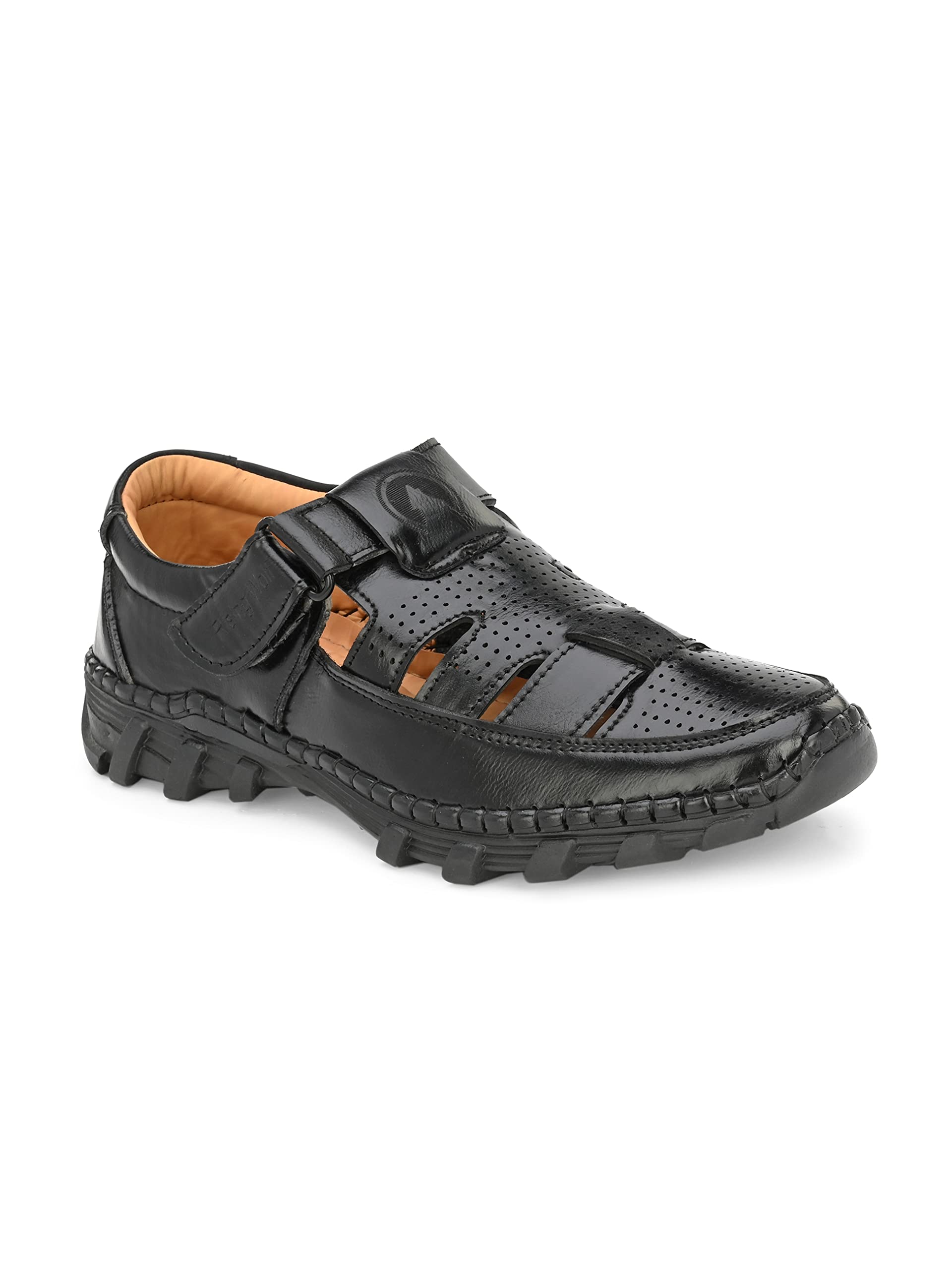 Rising Wolf Synthetic Leather Black Sandal for men (B09X7BWFGZ) Amazon Price History, Amazon Price Tracker