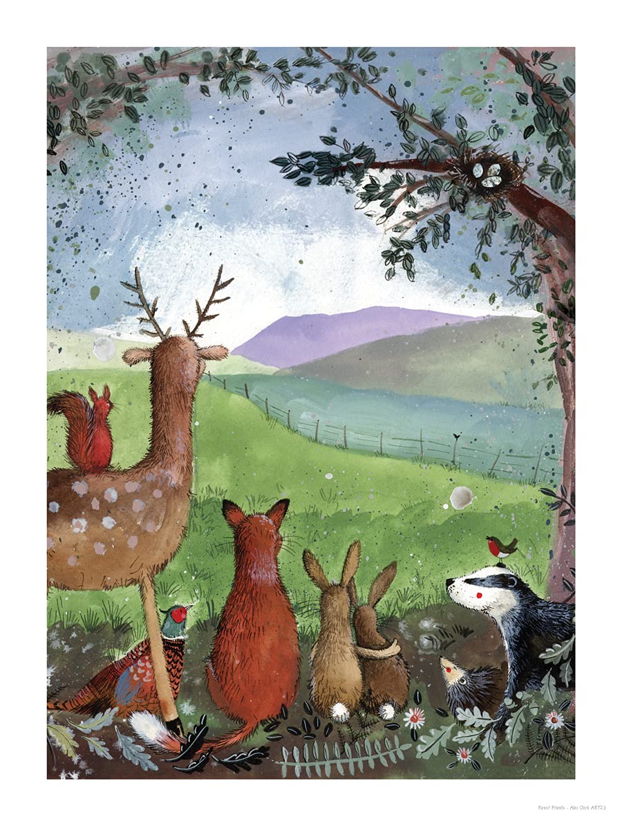 ALEX CLARK Forest Friends Animals Art Print