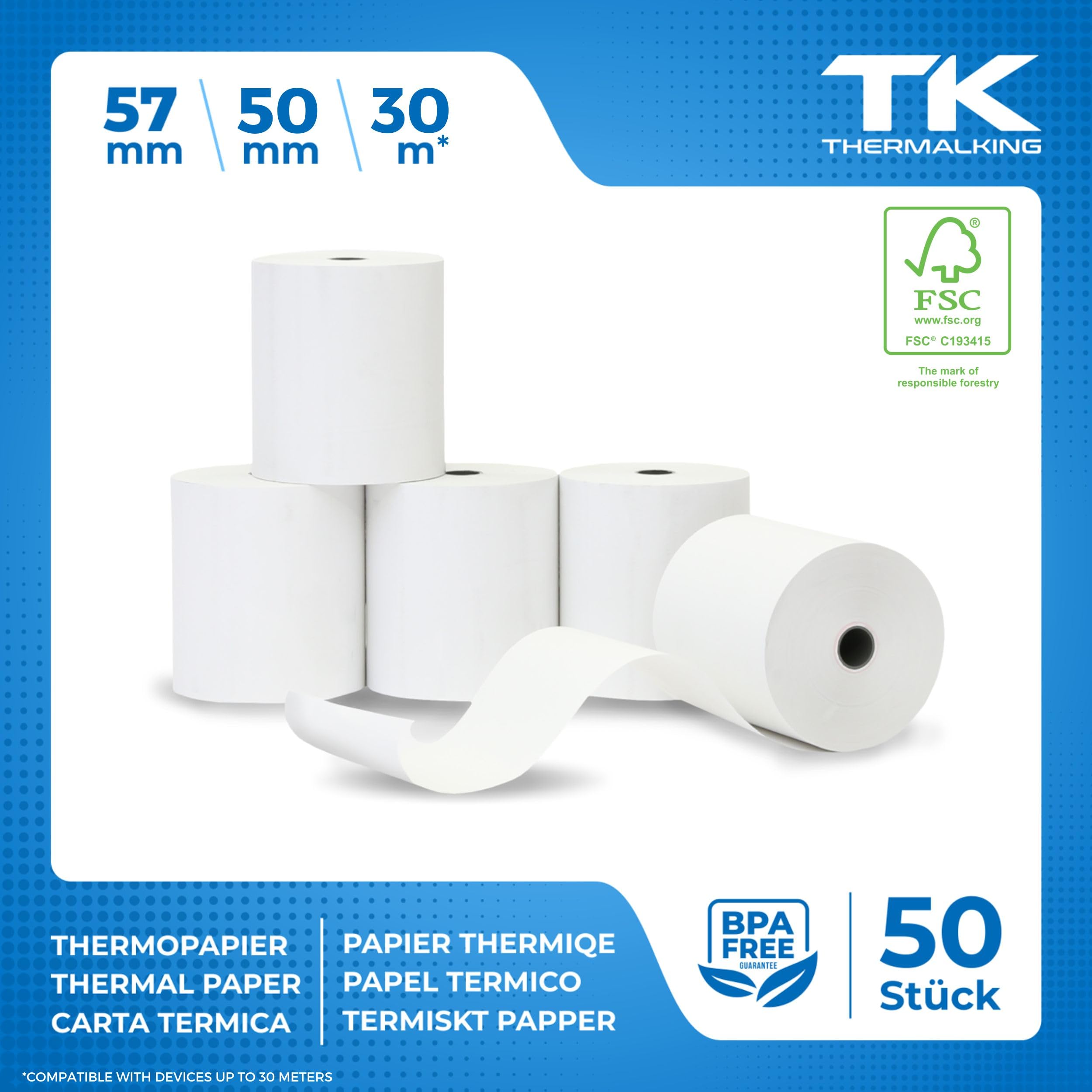 SWIPARO Thermorollen 80 mm x 63 mm x 12 mm [universeel voor gangbare kassasystemen] - kassarollen 80 x 63 x 12 thermo - bonrollen thermisch papier - geschikt voor printsystemen met papierbehoeften tot