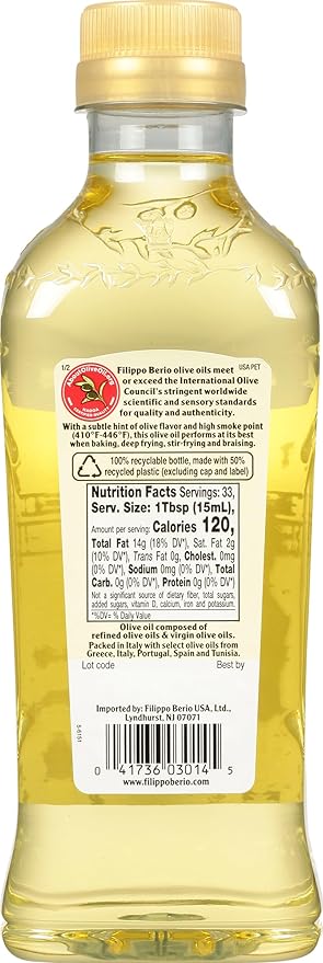 Filippo Berio Aceite de Oliva Extra Light, 500 ml (Pack de 6) miniatura 2