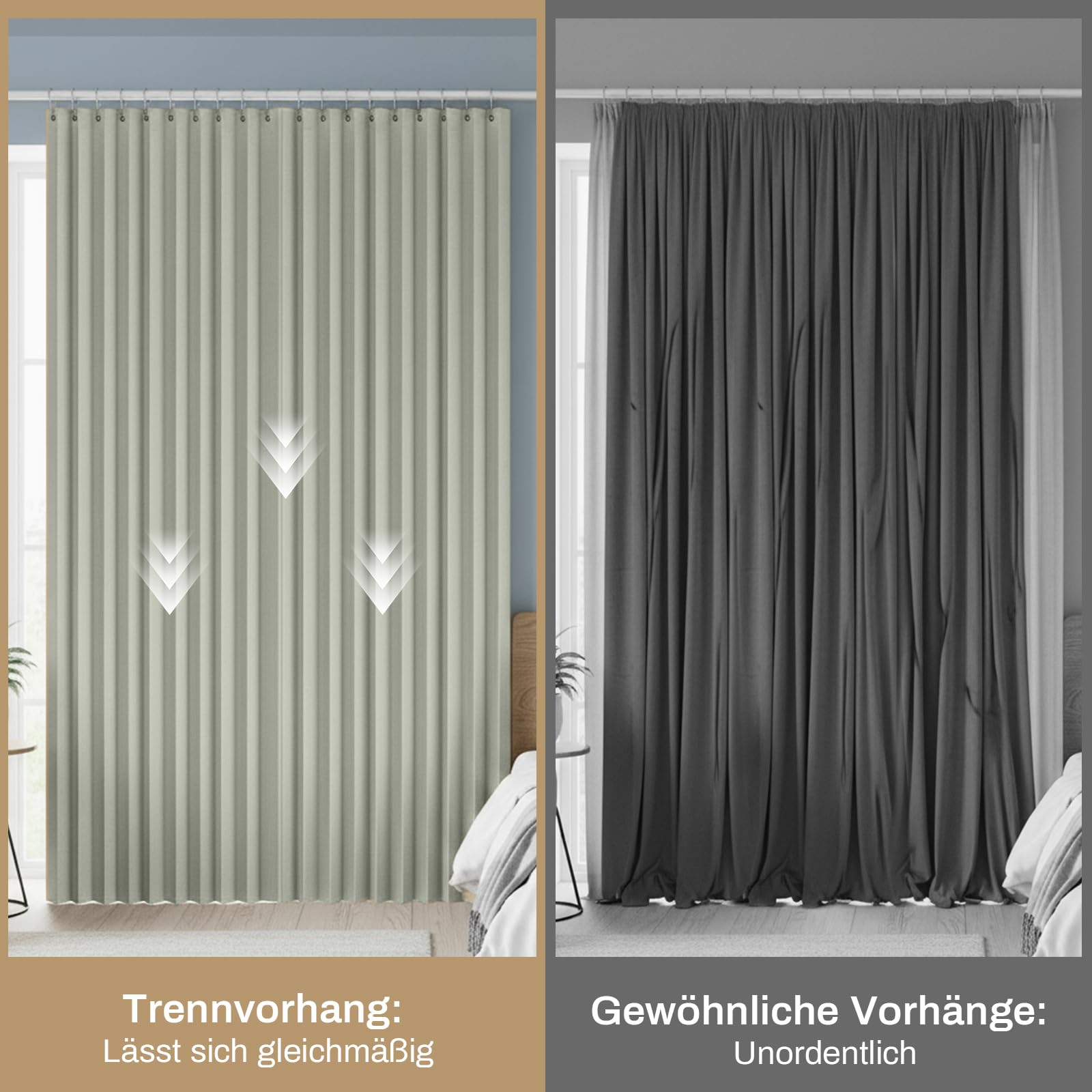 Rideau de séparation extra large H 213 x 254 cm - Imperméable - Avec crochets - Pliable - Pour salle de bain, chambre à coucher, salon, bureau, brise-vue - Gris clair