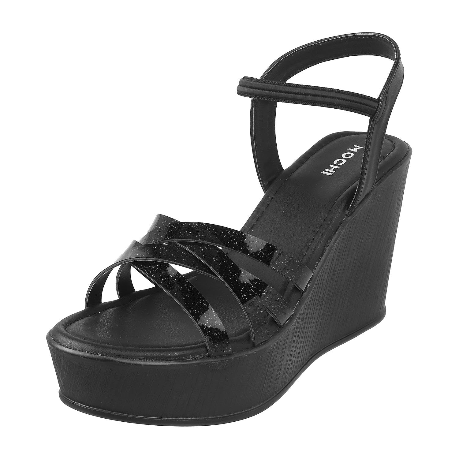 Mochi Women Black High Wedge Heel Fashion Sandal UK/6 EU/39 (34-54) (B0CXMYDBC4) Amazon Price History, Amazon Price Tracker